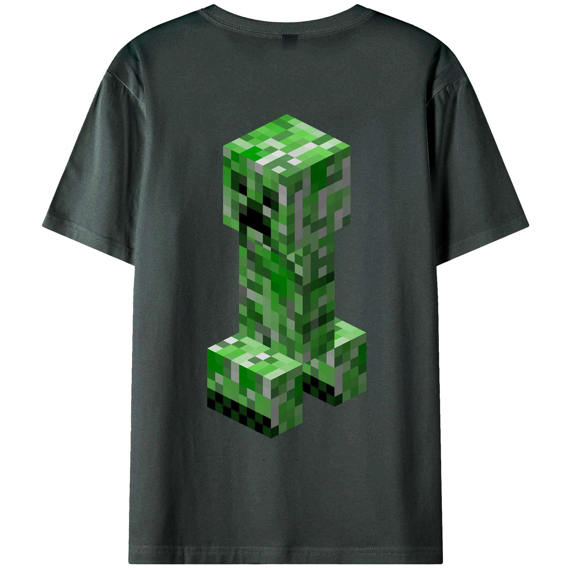 （画像用） マインクラフト ブロックの世界 Minecraft MC Block world 綿100％ メンズ半袖Tシャツ（バックプリント） 通気性